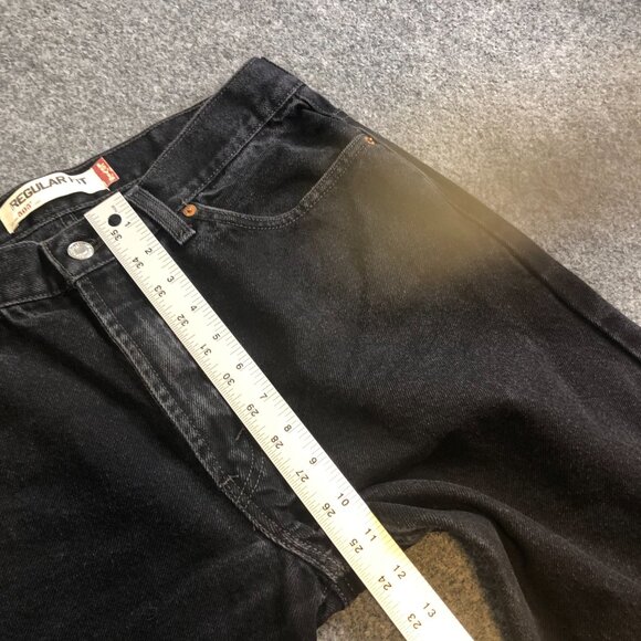 Levis 505 Jeans Mens 34x32 (Fits 32x32) Black Regular Fit Straight Leg Y2K 90s - Picture 7 of 11